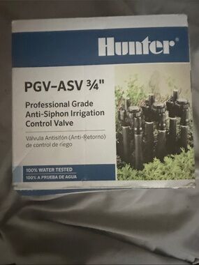 Hunter PGV-ASV 3/4" Anti-Siphon Irrigation Control Valve - new in box with tags